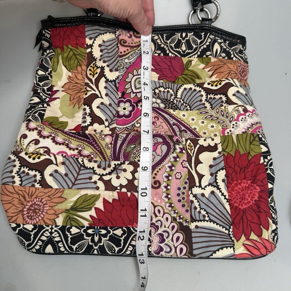Vera Bradley Medley Patchwork Floral Shoulder Bag Tote 13x13x4.5 GUC - Picture 5 of 16